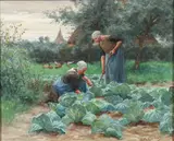 Tending The Garden by Willy Martens, watercolor, offered Mar 2026