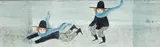 Amish Skaters by Patricia Buckley Moss, 1980, watercolor and ink, offered Mar 2026