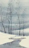 Winter Landscape by Patricia Buckley Moss, 1987, watercolor and ink, offered Mar 2026
