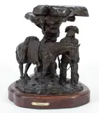 Trespasser by S. Sanders, 1977, bronze sculpture, offered Mar 2026