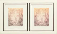 Alfred Gockel, Etchings, on Paper Framed As One