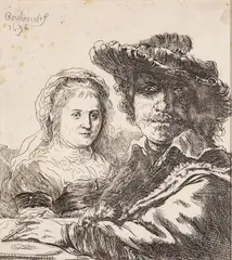 After Rembrandt by Ignace Joseph De Claussin, Etching with Drypoint 1636, offered Sep 2024