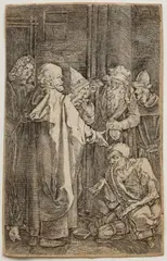 Untitled by Albrecht Durer, Engraving on Paper Ca. 19th C., "St. Peter And St. John at the Gate", offered Sep 2024