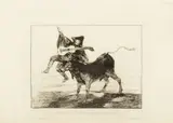 Francisco Goya, Untitled, Etching on Paper Ca. 19th Century, Aveugle Enlevé Sur Les Cornes D'un Taureau