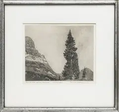 Top O' the World by Branson Graves Stevenson, Etching, Glacier Park, Montana, offered Sep 2024