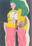 Richard Linder, Untitled, Lithograph in Colors on Wove Paper, 1971, "Fetish Woman"