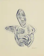 Untitled by Jack Faxon, Ink Sketch Abstract Figure, offered Sep 2024