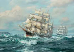 Charles Vickery, Untitled, Oil on Canvas "In the Days of the Square Riggers"