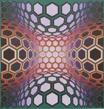 Victor Vasarely, Untitled, Acrylic on Canvas 1990, "Ally"