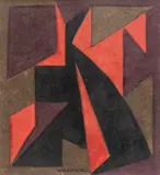 Victor Vasarely, Untitled, Gouache, Ink And Graphite on Wove Paper Mounted to Cardstock, Ca. 1948, "Zolna"