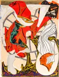 Frank Stella, Untitled, Mixed Media on Paper 1988 H 73.25 W 54.5 the Waves: a Squeeze of the Hand
