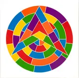 Sol LeWitt, Untitled, Linocut in Colors on Somerset Satin White, 2002, "Plate 1, from Stars"