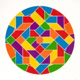 Sol LeWitt, Untitled, Linocut in Colors on Somerset Satin White Paper "Plate 6, From Stars"