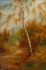 Untitled by Henry King, Oil on Canvas, Late 19th C., "Autumn Landscape", offered Sep 2024