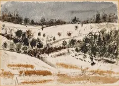 Untitled by Charles Culver, Watercolor on Paper Ca. 1948, "Rural Winter Landscape", offered Sep 2024