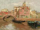 Untitled by Giovanni Sanvitale, Oil on Board, "Venetian Canal", offered Sep 2024