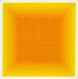 Julian Stanczak, Untitled, Screenprint in Colors on Wove Paper, 1981, "Yellow Filtration"
