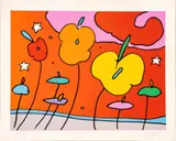 Peter Max, Untitled, Silkscreen in Colors on Wove Paper, 1979, "Space Flowers"