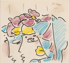 Untitled by Peter Max, circa 1992, Crayon & Ink on Paper, offered Sep 2024