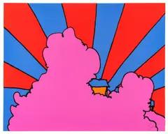 Untitled by Peter Max, Silkscreen in Colors on Wove Paper, 1971, "House in the Clouds", offered Sep 2024