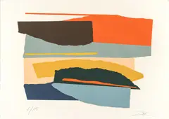 Larry Zox, Untitled, Screenprint in Colors on Wove Paper 1980, "Niagra"