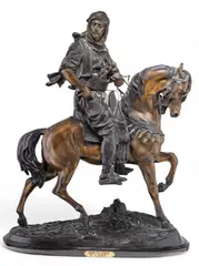 Orientalist by Antoine-Louis Barye, Bronze Sculpture "Arab on Horse", offered Sep 2024