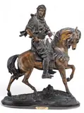 Antoine-Louis Barye, Orientalist, Bronze Sculpture "Arab on Horse"