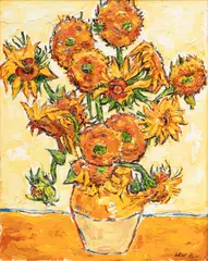 Untitled by Leslie Lew, Oil on Canvas 2010, "Ode to Sunflowers II", offered Sep 2024