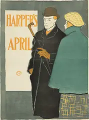 Edward Penfield, Untitled, Lithograph in Colors on Wove Paper 1896, Harper's April