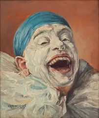 Armand Henrion, Untitled, Oil on Board "Laughing Clown"