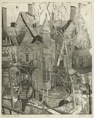 Untitled by Barbara Greene, Etching And Aquatint on Wove Paper, 1978, "For Sale or Rent", offered Sep 2024