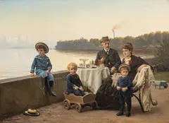 Wenzel Tornøe, Untitled, Oil on Canvas Ca. 1885, "The George R. Rich Family"