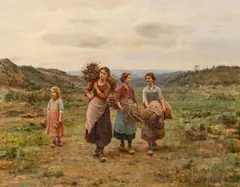 César Pattein, Untitled, Oil on Canvas 1908, "Wood Gatherers"