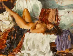Ramon Kelley, Figurative Nude, Oil Painting on Canvas