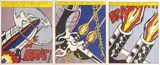 Roy Lichtenstein, Untitled, Offset Lithographs in Colors on Wove Paper 1966, "As I Opened Fire (Triptych)"