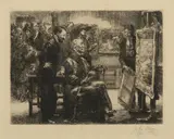 John Sloan, Untitled, Etching on Wove Paper, 1911, "The Picture Buyer"