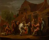 David Teniers the Younger, Untitled, Oil on Canvas Ca. 18th/19th C., "Village Merriment Scene"