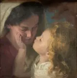 Anton Hans Karlinsky, Untitled, Oil on Canvas, "Mother And Child"