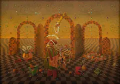 Untitled by Yan Macs, Acrylic on Panel, 1977, "Hocus Pocus", offered Jul 2024