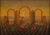 Yan Macs, Untitled, Acrylic on Panel, 1977, "Hocus Pocus"