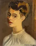 Isaac Soyer, Untitled, Oil on Canvas, "Portrait of a Woman"