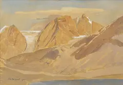 Howard Somervell, Untitled, Watercolor, Gouache And Graphite on Paper, 1929, "View of the Himalayas"