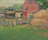 Ernest D. Roth, Untitled, Oil on Canvas, Red Farmhouse