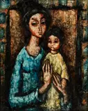 Untitled by Enrico Campagnola, Oil on Canvas "Mother And Child", offered Jul 2024