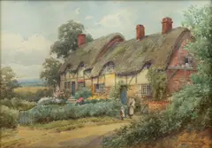 Untitled by Harold Lawes, Watercolor on Paper on Board Ca. 1910, Anne Hathaway's Cottage, offered Jul 2024