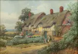 Untitled by Harold Lawes, Watercolor on Paper on Board Ca. 1910, Anne Hathaway's Cottage, offered Jul 2024