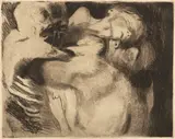 Käthe Kollwitz, Untitled, Etching And Aquatint on Paper, 1911 (Later Imp), "Tod Und Frau Um Das Kind Ringend"