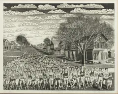Untitled by Bruce McCombs, Etching And Aquatint on Wove Paper, 1981, "Marathon", offered Jul 2024