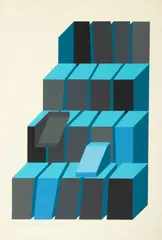 Michael Challenger, Untitled, Screenprint in Colors on Wove Paper, 1970, "Blocked"