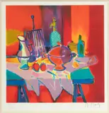 Marcel Mouly, Untitled, Lithograph in Colors on Wove Paper, 2001, "Nature Morte: Siphon, Grill Et Soupiere"